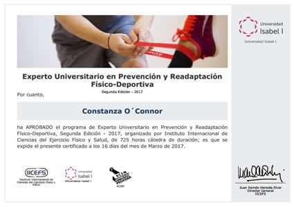 Experto universitario en Prevención y Readaptación Físico-Deportiva