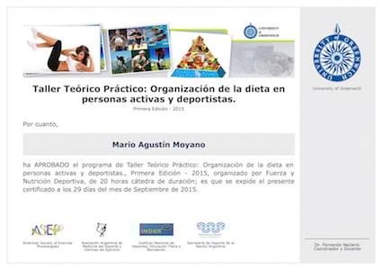 Certificado Final de Asistencia por University of Greenwich